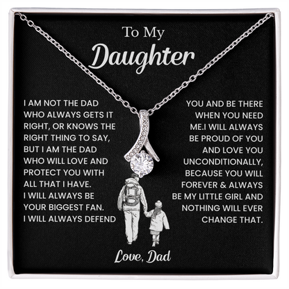 To My Badass Daughter Necklaces From Dad With Elegant Jewelry Box