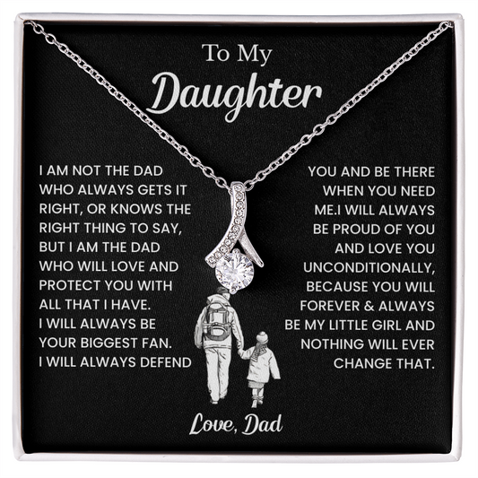 To My Badass Daughter Necklaces From Dad With Elegant Jewelry Box