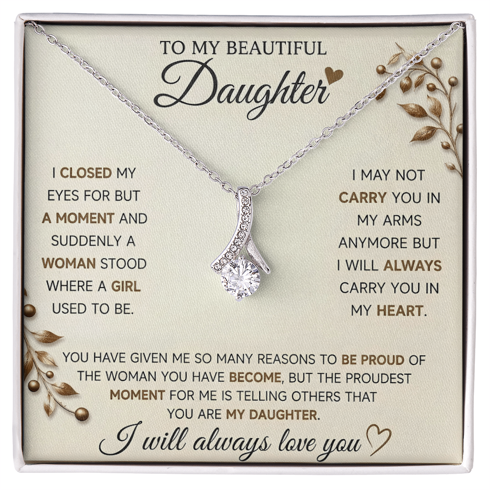 To My Daughter Necklace – Heartfelt Gift from Mom or Dad for Daughter