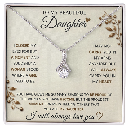 To My Daughter Necklace – Heartfelt Gift from Mom or Dad for Daughter
