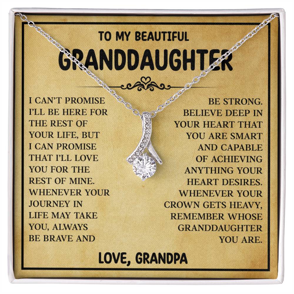 To My Granddaughter Necklace from Grandpa, Birthday Christmas Gift For Granddaughter