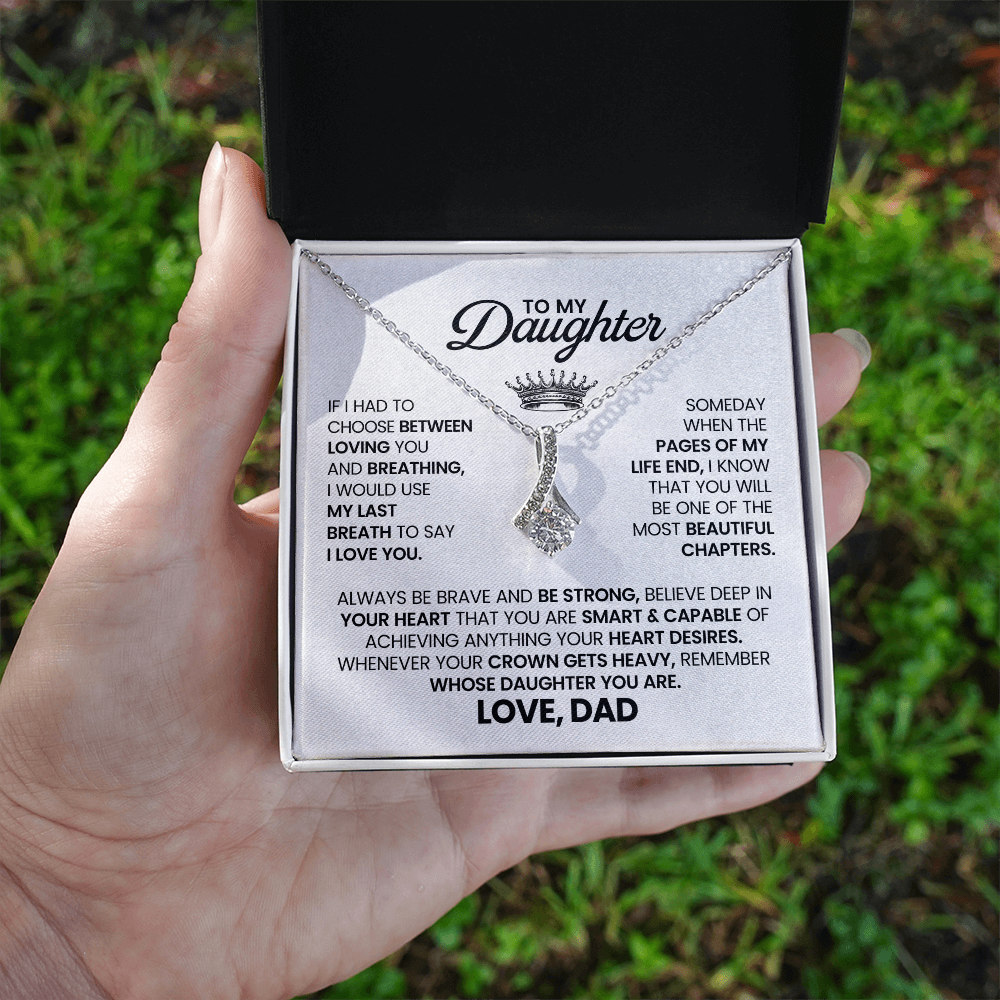 To My Daughter Necklace With Heartfelt Message Card & Gift Box