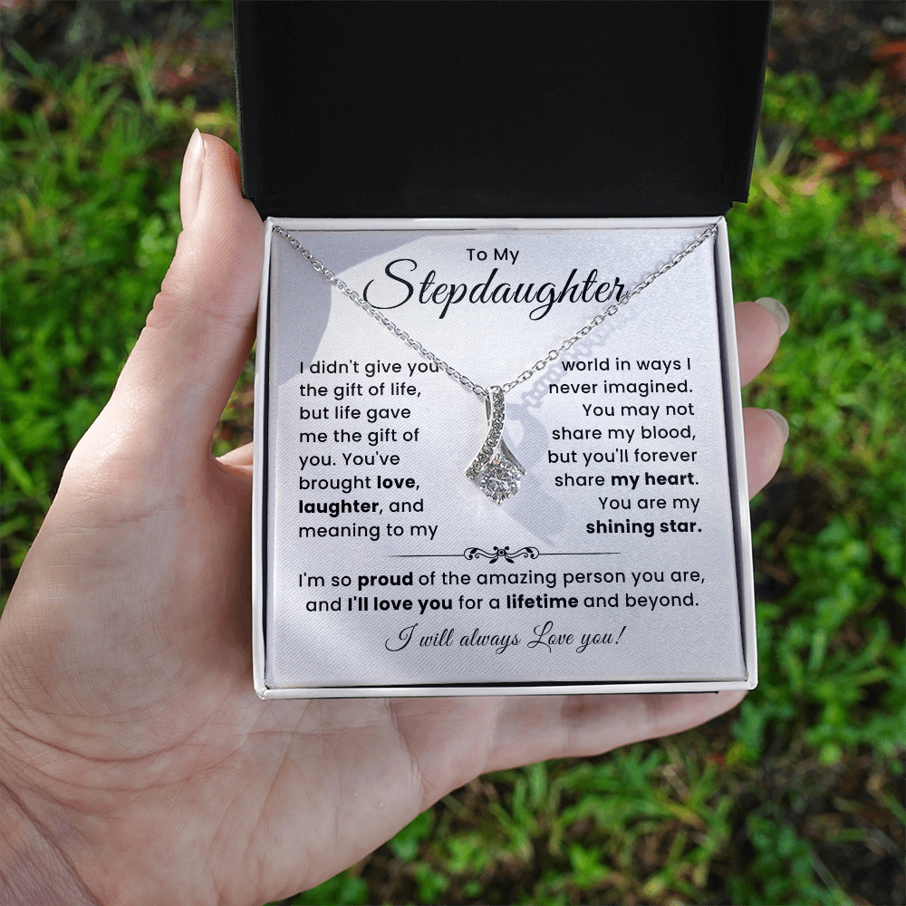 Stepdaughter Necklace from Dad & Mom | Heartfelt Gift