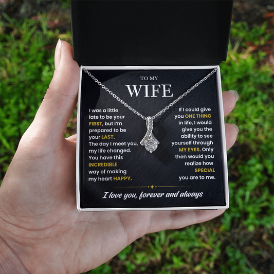 Husband Gift to Wife Alluring Beauty Necklace With Heartfelt Message Card