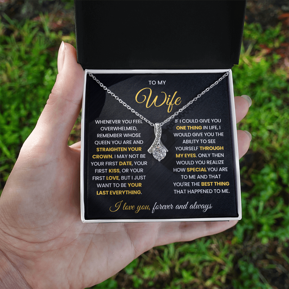 Romantic Valentines Gift for Wife, I Love You Always and Forever Necklace