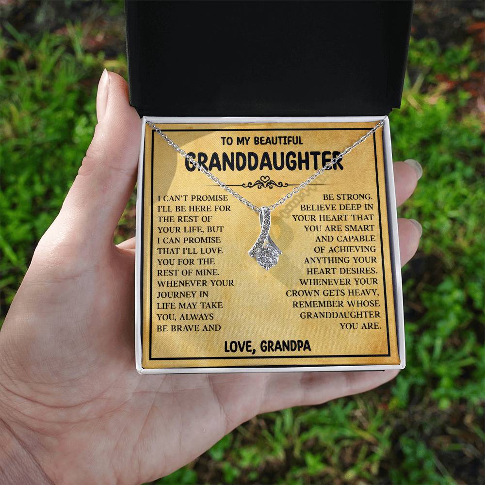 To My Granddaughter Necklace from Grandpa, Birthday Christmas Gift For Granddaughter