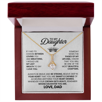 To My Daughter Necklace With Heartfelt Message Card & Gift Box