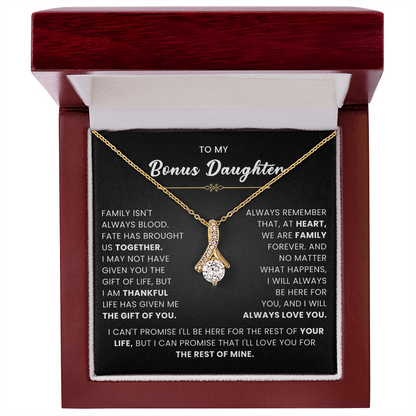 To My Bonus Daughter Necklace From Mom or Dad