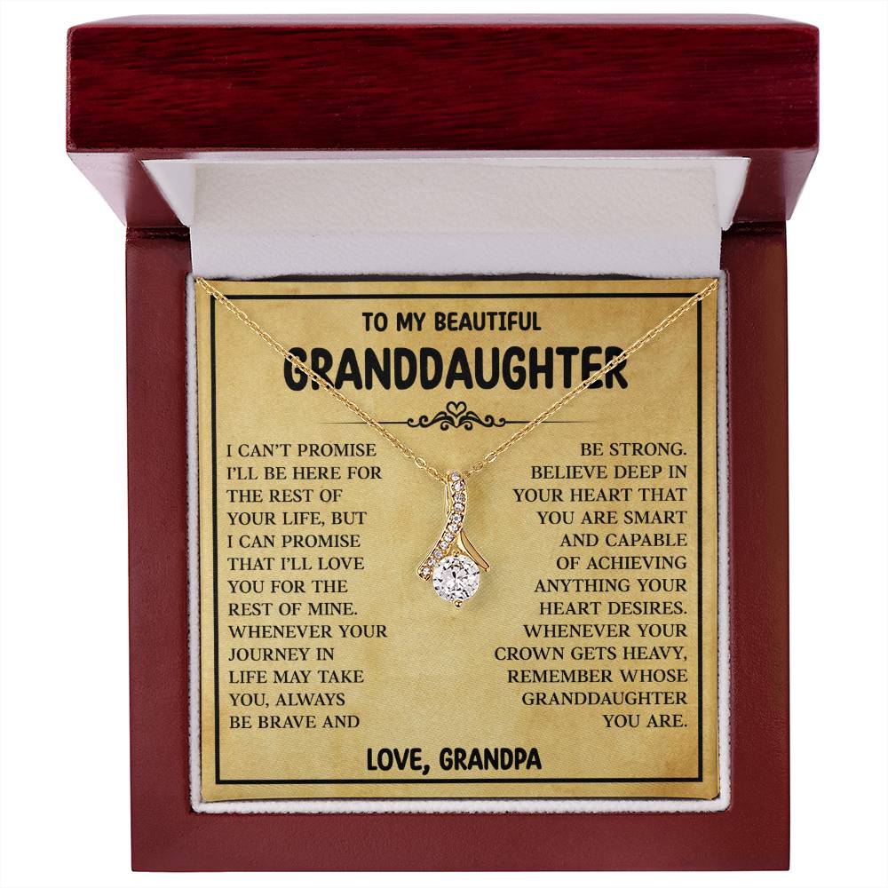 To My Granddaughter Necklace from Grandpa, Birthday Christmas Gift For Granddaughter