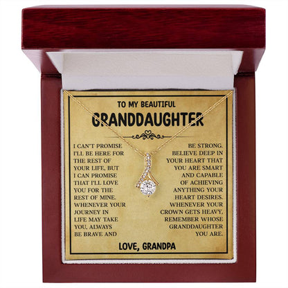 To My Granddaughter Necklace from Grandpa, Birthday Christmas Gift For Granddaughter