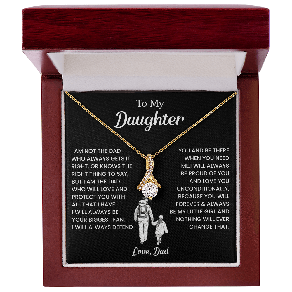 To My Badass Daughter Necklaces From Dad With Elegant Jewelry Box