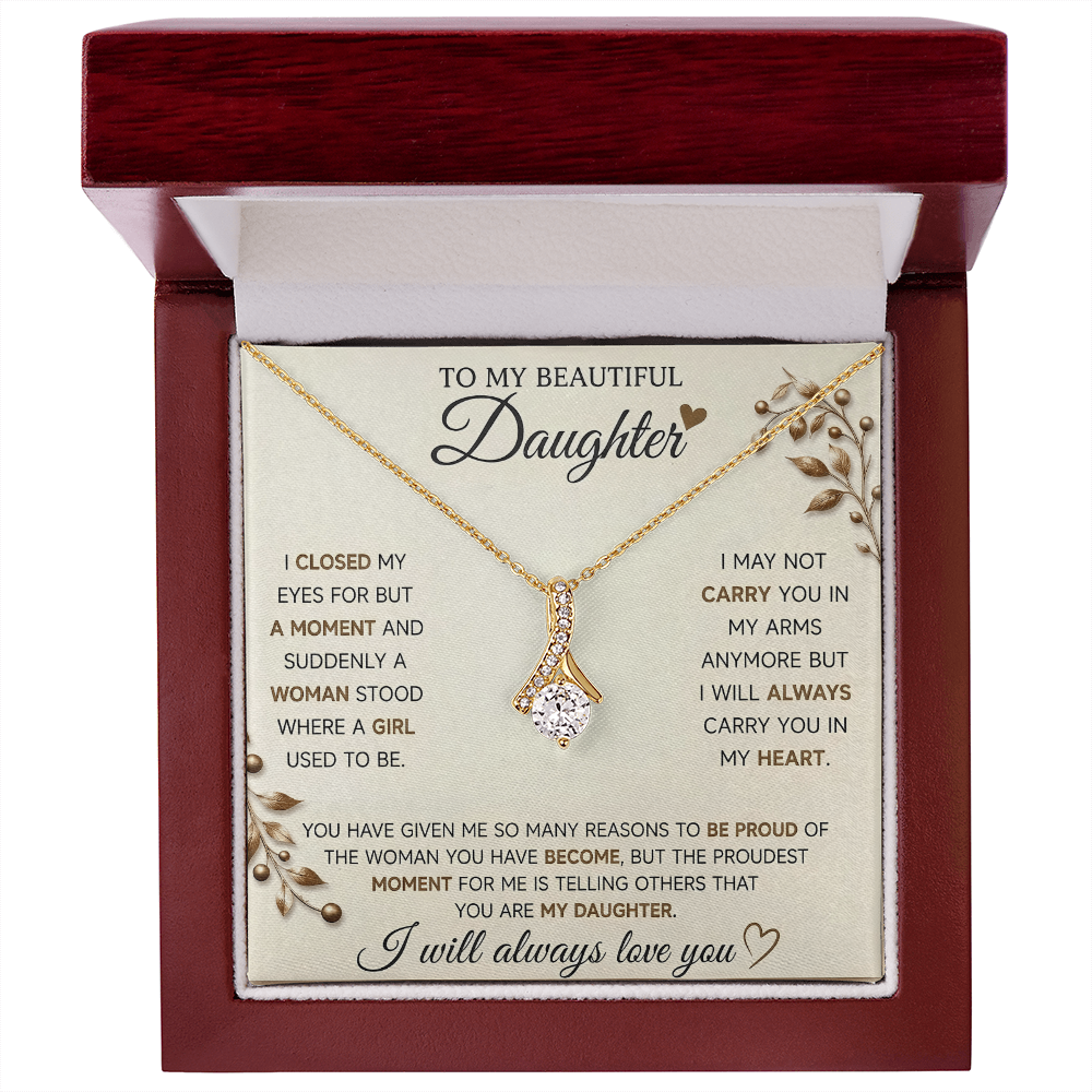 To My Daughter Necklace – Heartfelt Gift from Mom or Dad for Daughter