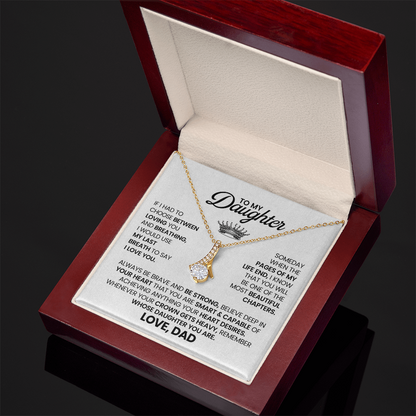 To My Daughter Necklace With Heartfelt Message Card & Gift Box