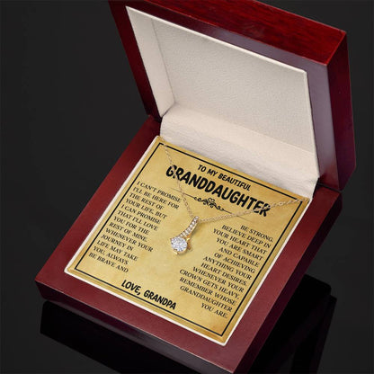 To My Granddaughter Necklace from Grandpa, Birthday Christmas Gift For Granddaughter