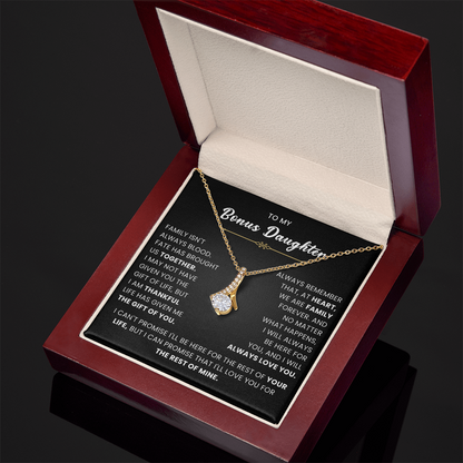 To My Bonus Daughter Necklace From Mom or Dad