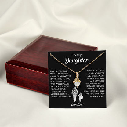 To My Badass Daughter Necklaces From Dad With Elegant Jewelry Box