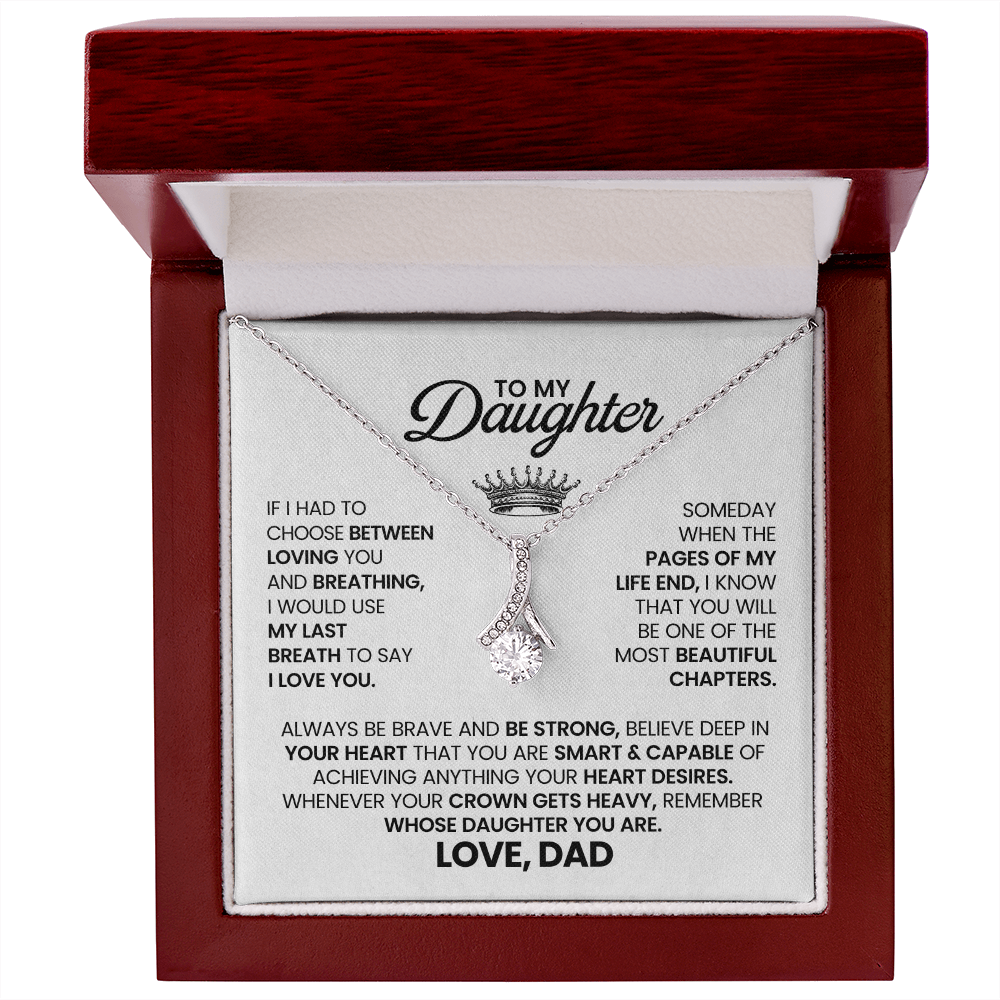 To My Daughter Necklace With Heartfelt Message Card & Gift Box