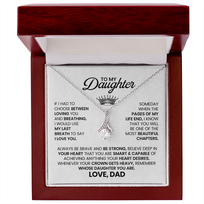 To My Daughter Necklace With Heartfelt Message Card & Gift Box
