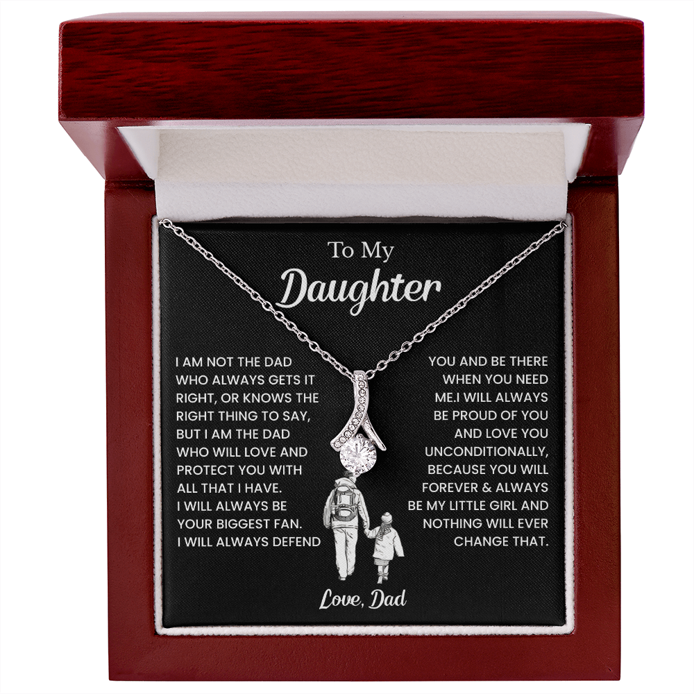 To My Badass Daughter Necklaces From Dad With Elegant Jewelry Box
