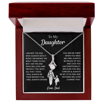 To My Badass Daughter Necklaces From Dad With Elegant Jewelry Box