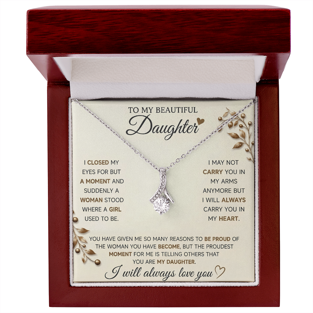 To My Daughter Necklace – Heartfelt Gift from Mom or Dad for Daughter