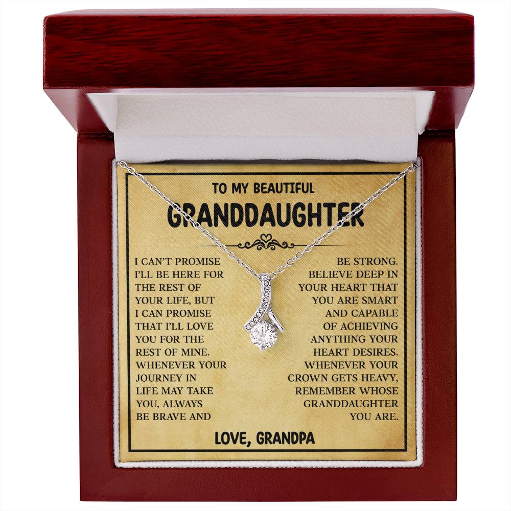 To My Granddaughter Necklace from Grandpa, Birthday Christmas Gift For Granddaughter