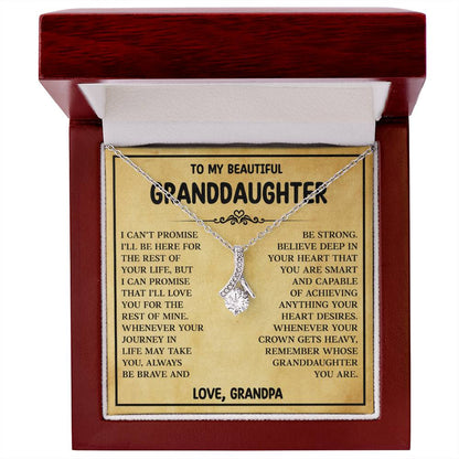 To My Granddaughter Necklace from Grandpa, Birthday Christmas Gift For Granddaughter