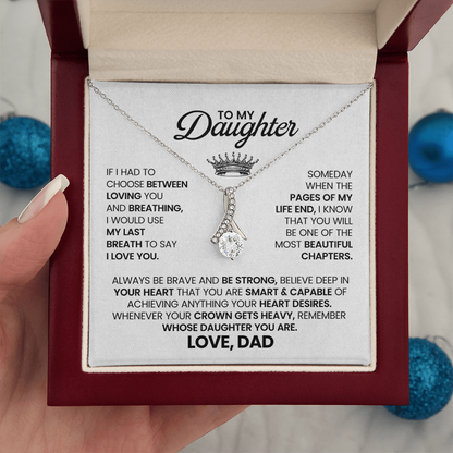 To My Daughter Necklace With Heartfelt Message Card & Gift Box