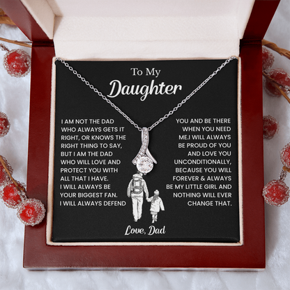 To My Badass Daughter Necklaces From Dad With Elegant Jewelry Box