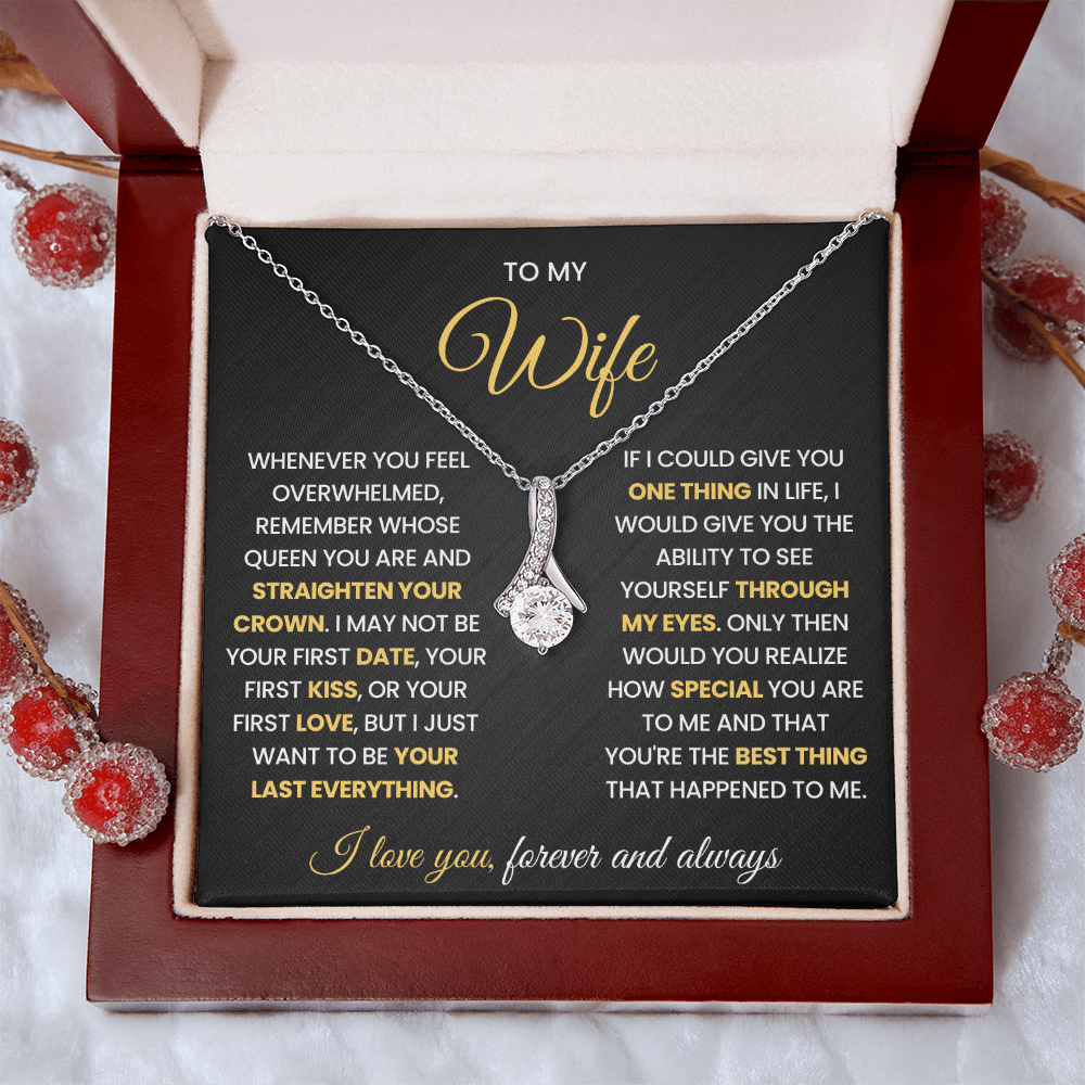 Romantic Valentines Gift for Wife, I Love You Always and Forever Necklace