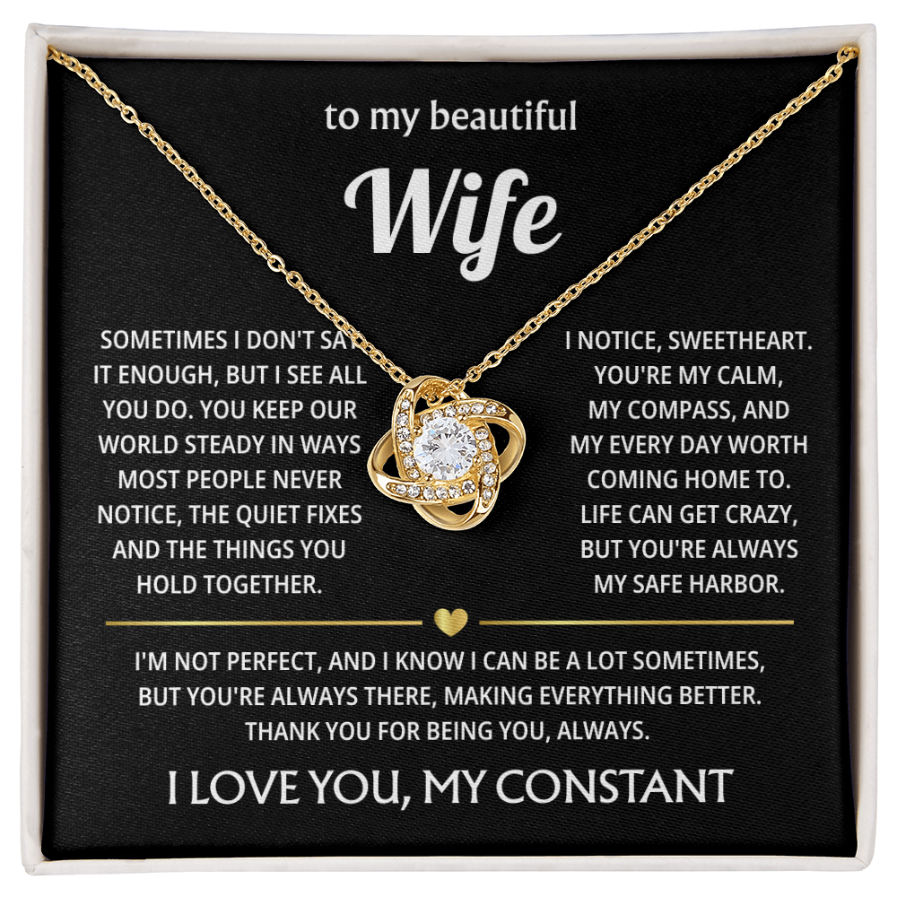 To My Beautiful Wife - I Married You Because I Can't Live Without You - Necklace