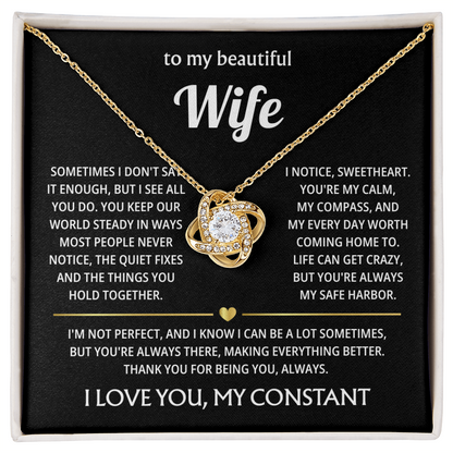 To My Beautiful Wife - I Married You Because I Can't Live Without You - Necklace