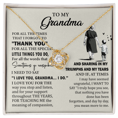 Necklace Gift for Her - My Grandma is a Warrior, Supporting Grandma