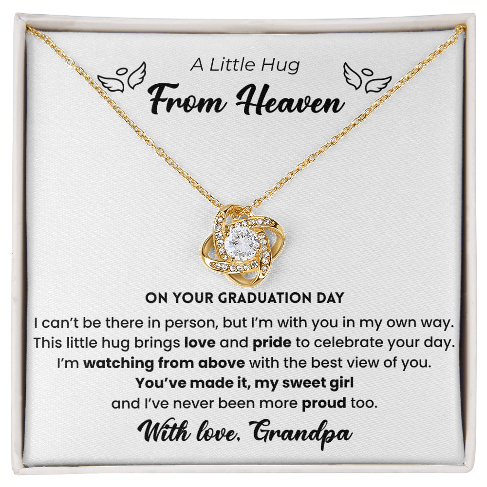 Memorial Necklace For Granddaughter - A Little Hug From Heaven Graduation Gift