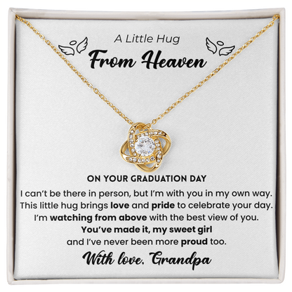 Memorial Necklace For Granddaughter - A Little Hug From Heaven Graduation Gift