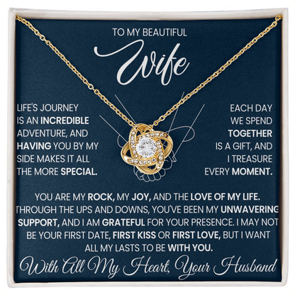 To My Wife - I Love You Forever & Always - Love Knot Necklace