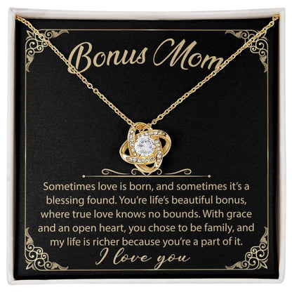 To My Bonus Mom - Your Little Boy - Love Knot Necklace