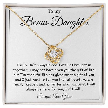 To My Badass Stepdaughter - Love Necklace With Heartfelt Message Card