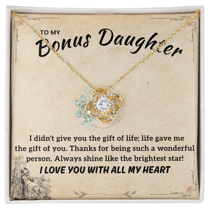 To My Bonus Daughter Necklace | Stepdaughter Gift from Parents