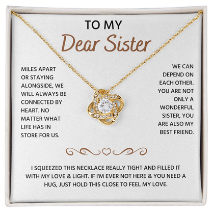 To My Sister Necklace – Heartfelt Sister Gift for Sister