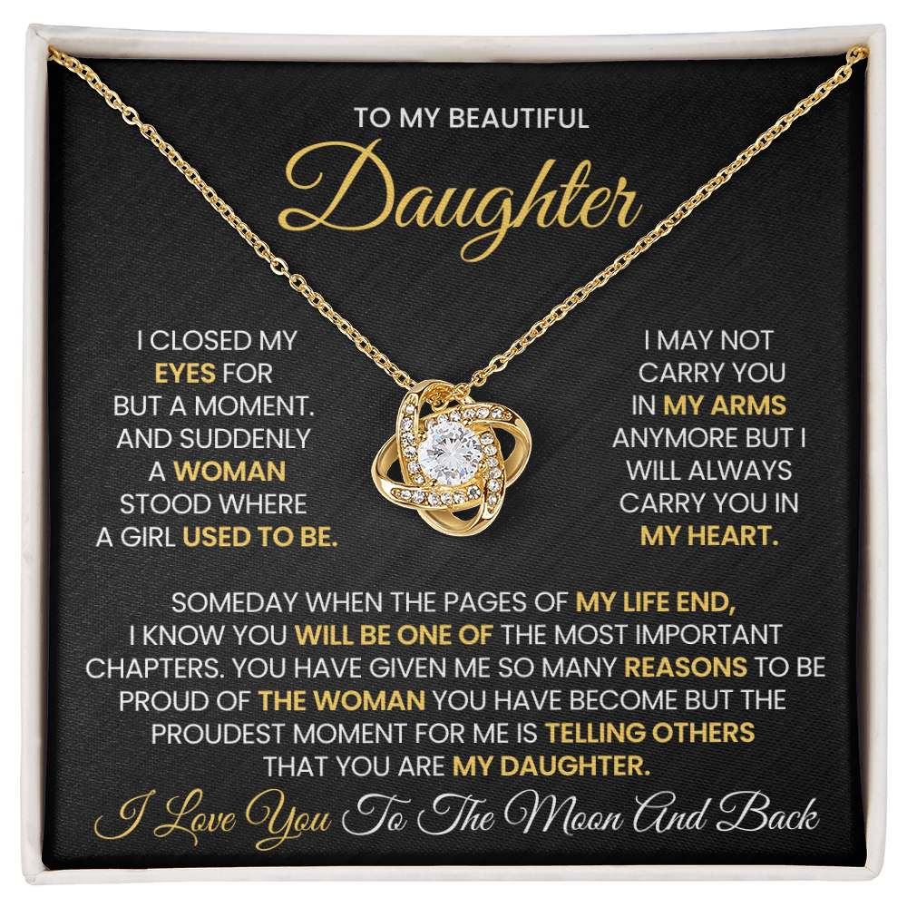 To My Beautiful Daughter Necklace - Never Forget That I Love You