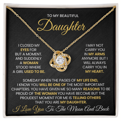 To My Beautiful Daughter Necklace - Never Forget That I Love You