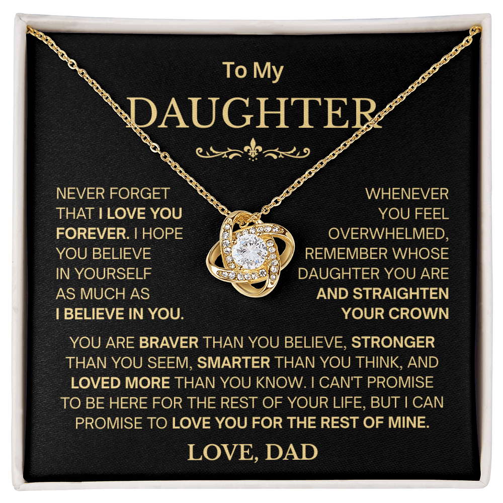 Valentines for Daughter From Dad, Daughter - Proud of You - Necklace