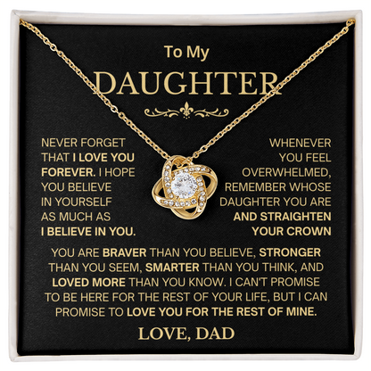 Valentines for Daughter From Dad, Daughter - Proud of You - Necklace