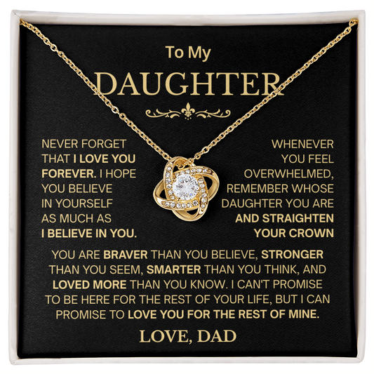 Valentines for Daughter From Dad, Daughter - Proud of You - Necklace