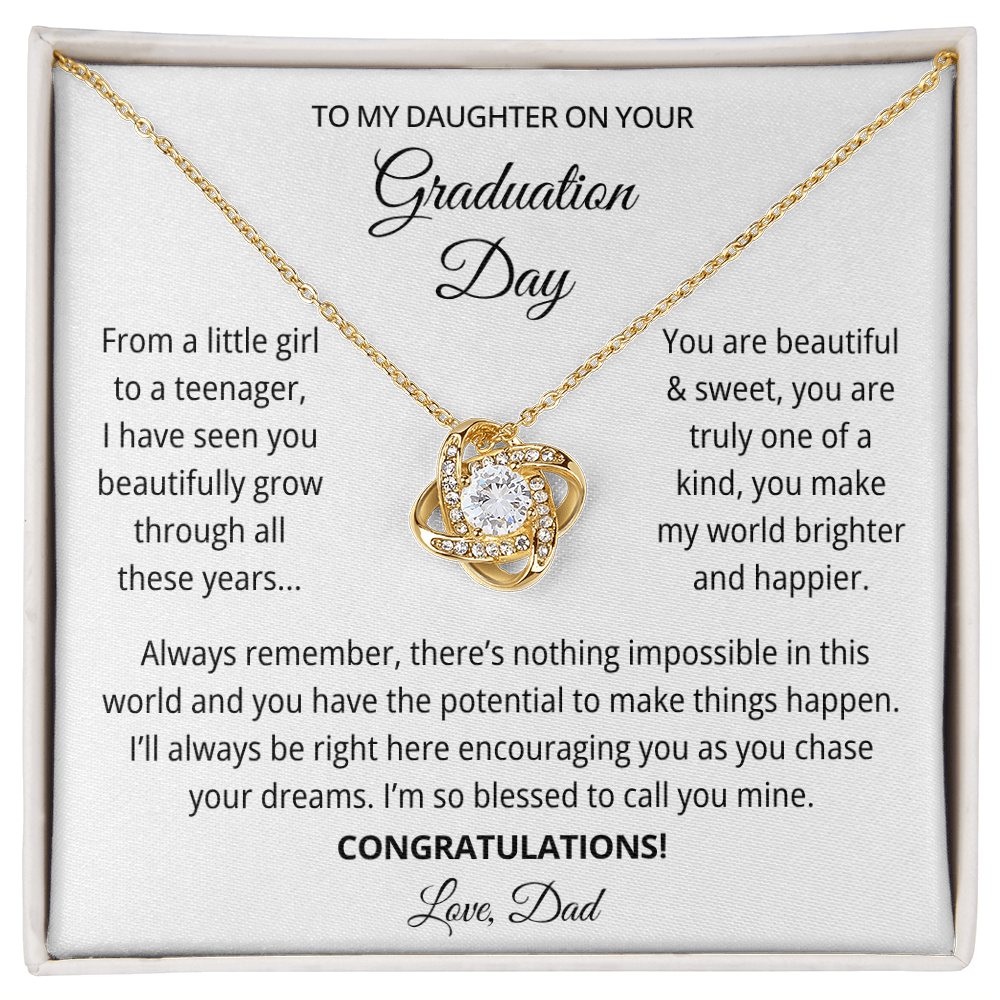 To My Daughter Graduation Gift Necklace From Dad