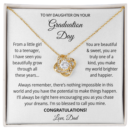 To My Daughter Graduation Gift Necklace From Dad