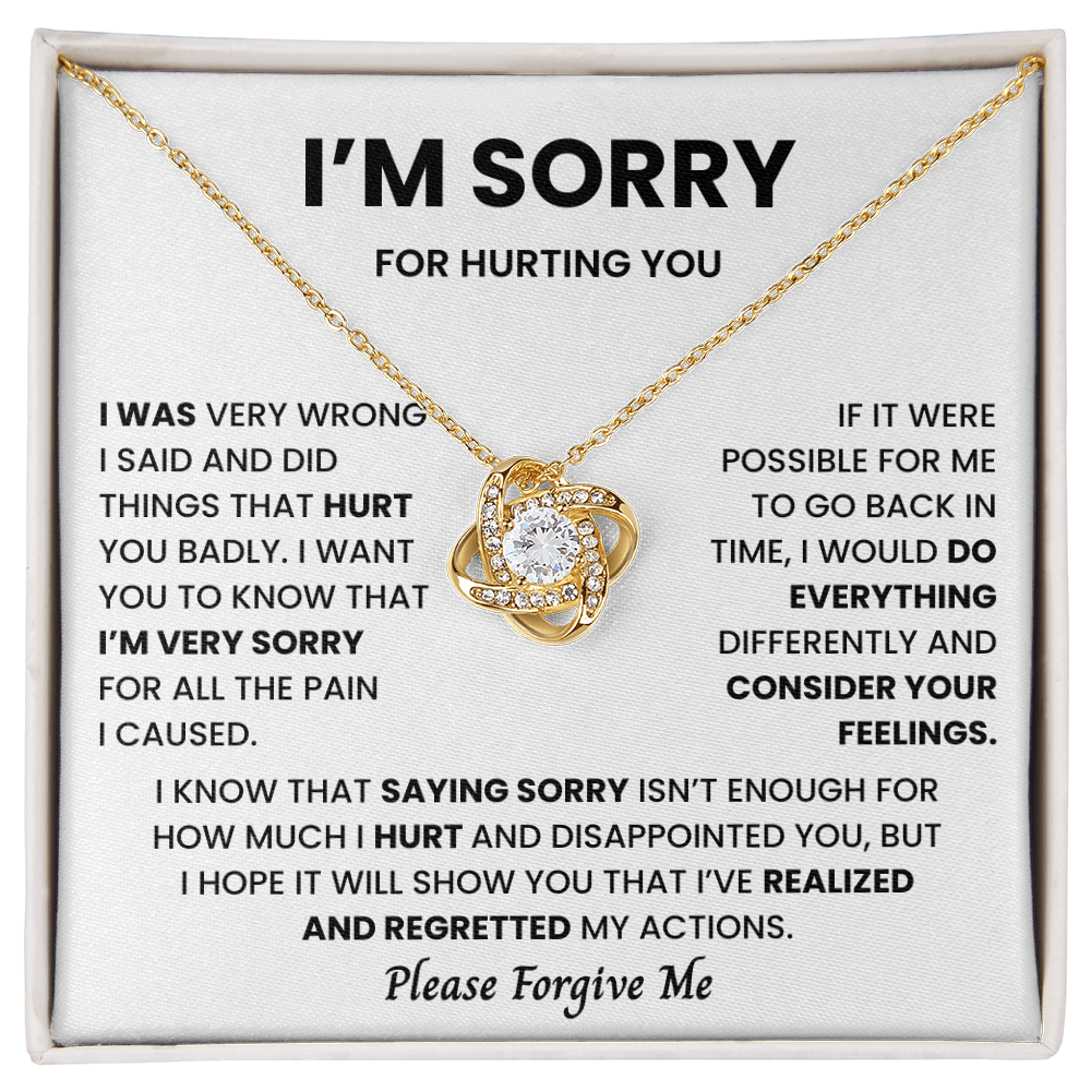 I'm Sorry Necklace for Her Apology Gifts Mothers Day Jewelry for Wife, Birthday, Valentines