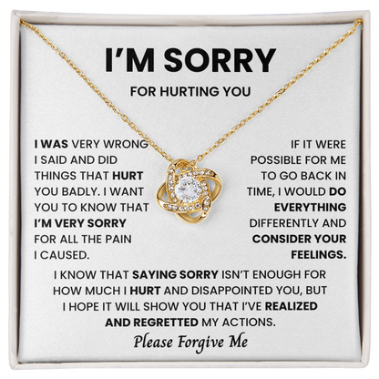 I'm Sorry Necklace for Her Apology Gifts Mothers Day Jewelry for Wife, Birthday, Valentines