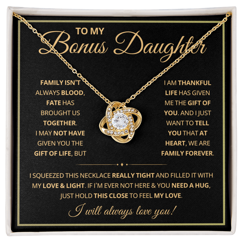 Bonus Daughter Necklace Gifts From Stepdad Stepmom With Heartfelt Message